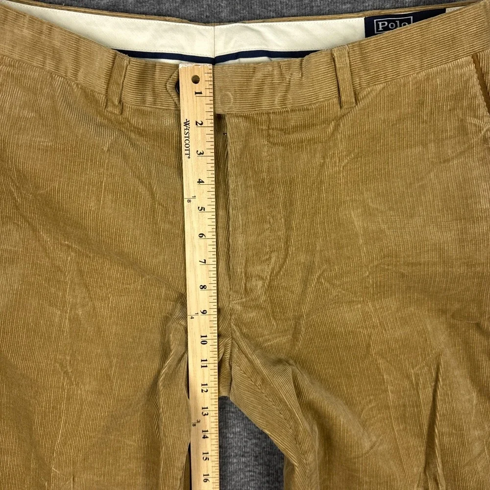 Polo Ralph Lauren Corduroy Pants Mens 38x28* Brown Stretch Vintage Preppy Office